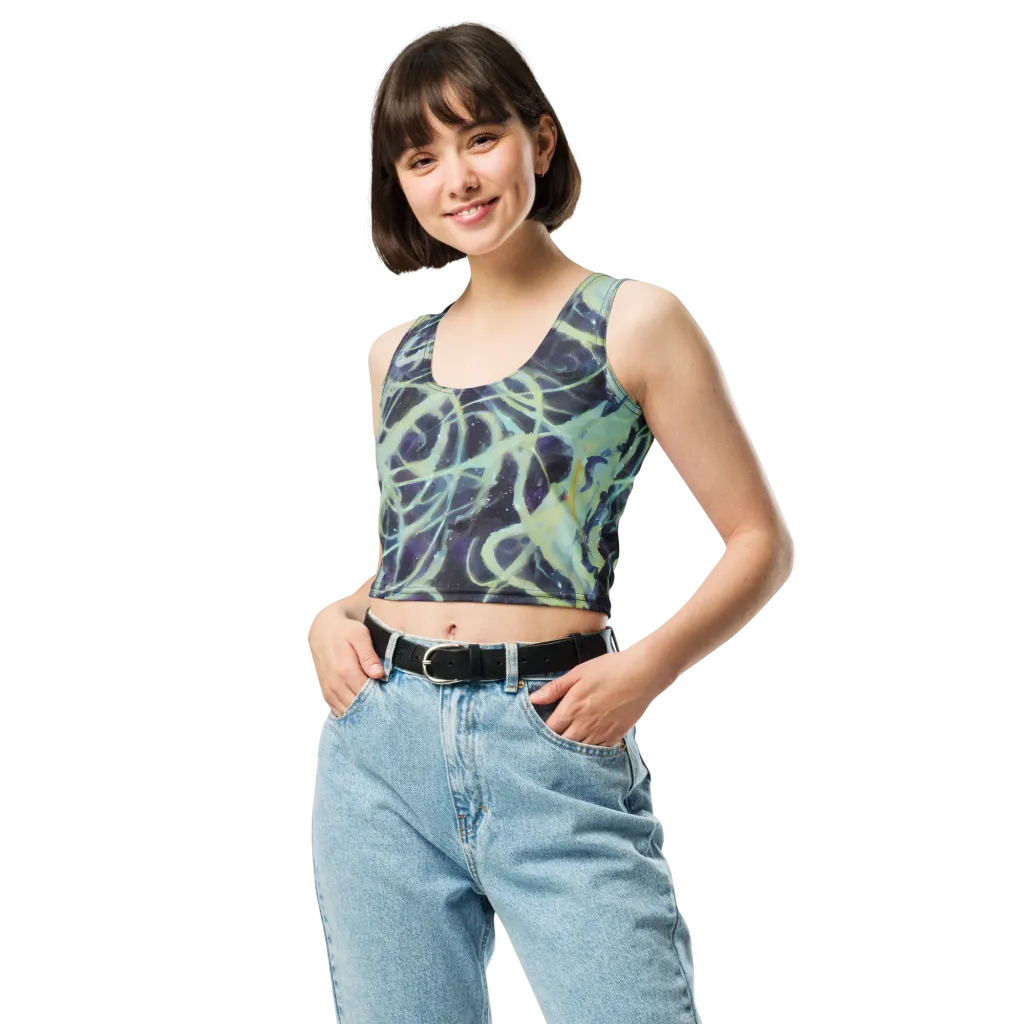 Lunar Cellscape on Crop Top — Front