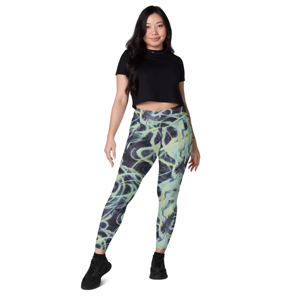 Lunar Cellscape on Leggings with Pockets — Front