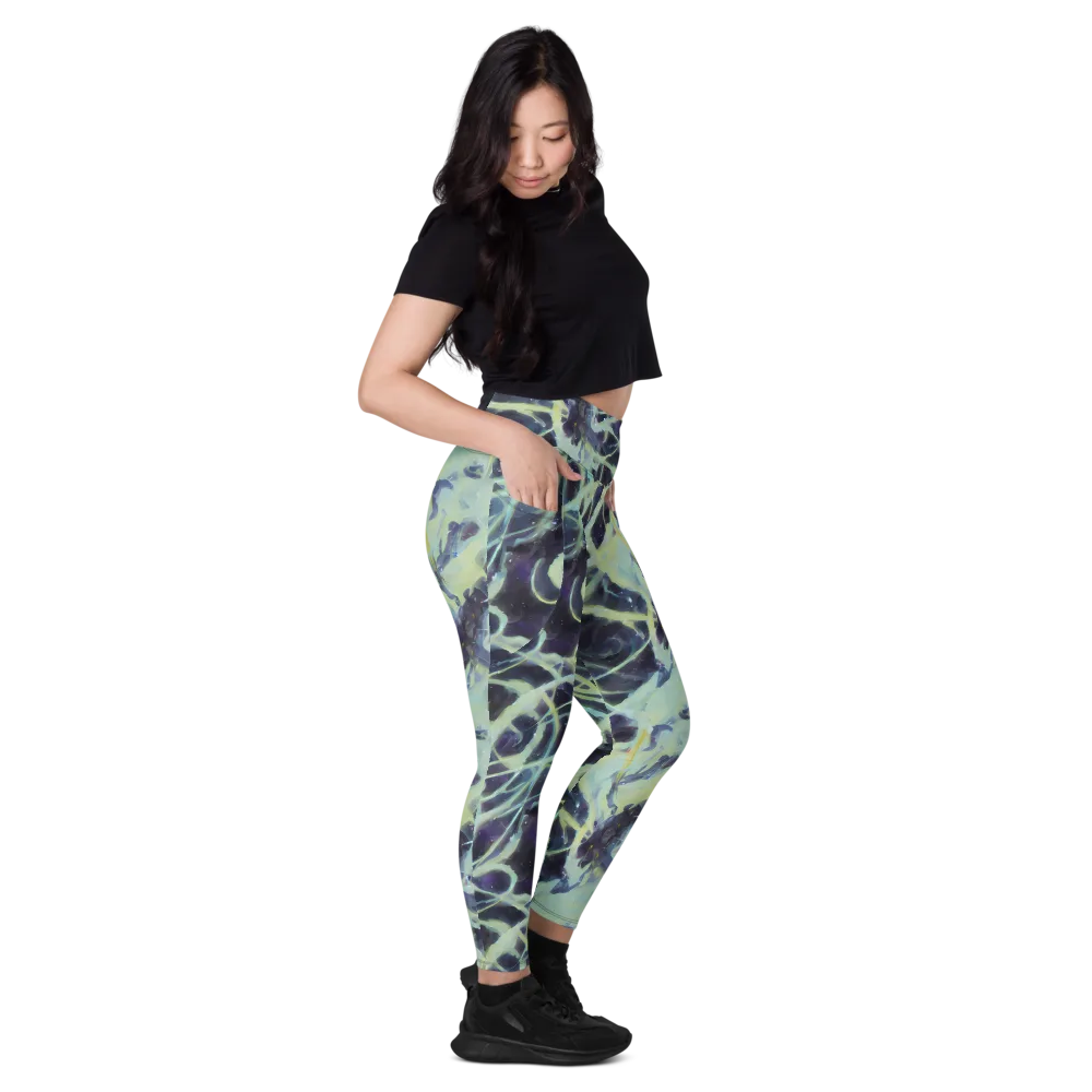 Lunar Cellscape on Leggings with Pockets — Right