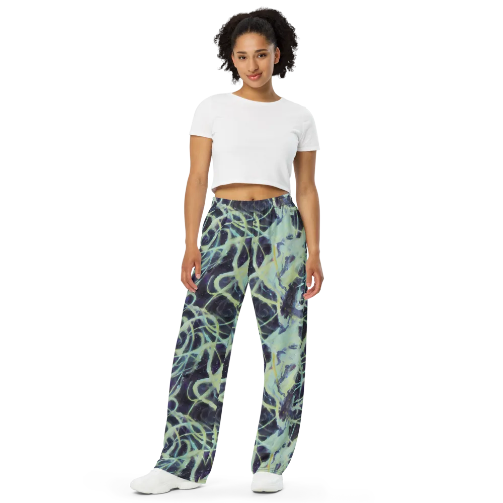 Lunar Cellscape on Wide-Leg Pants — Front