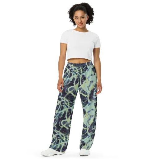 Lunar Cellscape on a Wide-Leg Pants