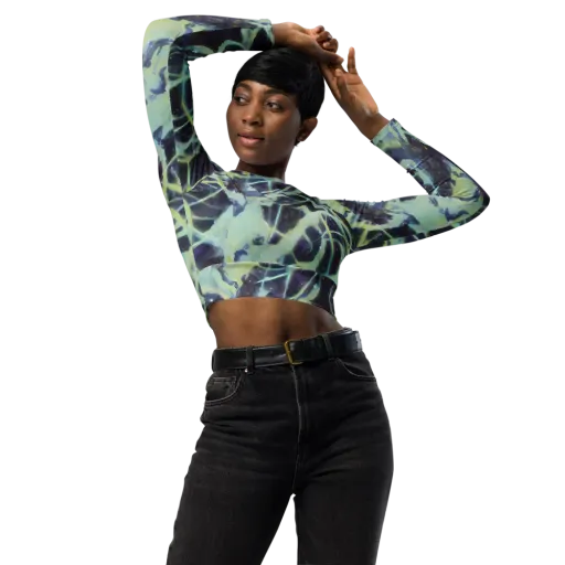 Lunar Cellscape on a Long Sleeve Crop Top