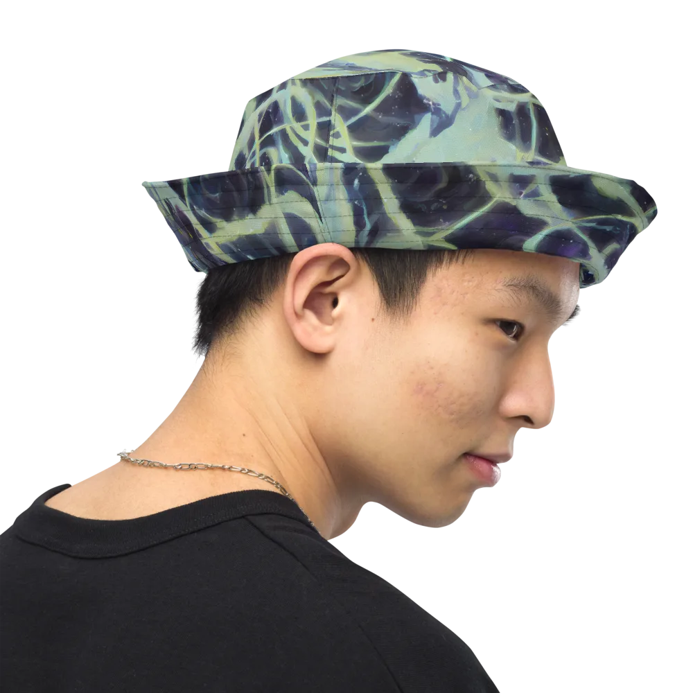 Lunar Cellscape on Reversible Bucket Hat — Right Outside