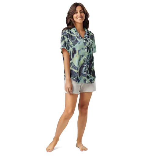 Lunar Cellscape on a Women's Short Sleeve Pajama Top
