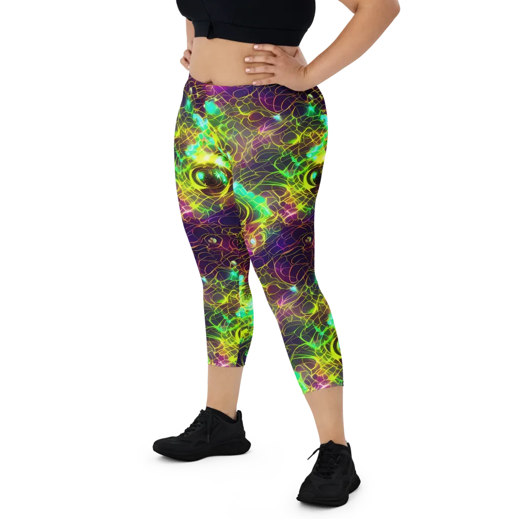 Glow Reef on Capri Leggings — Front