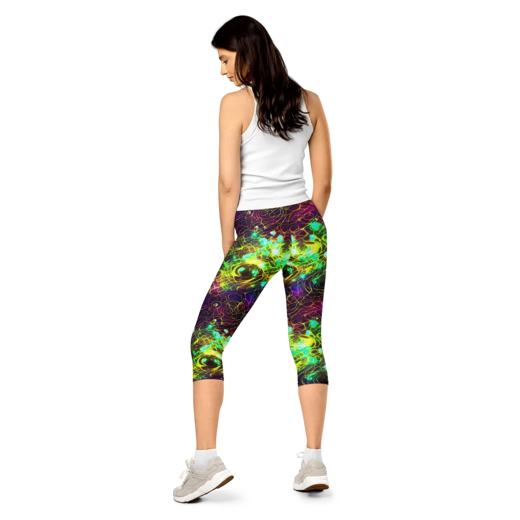 Glow Reef on Capri Leggings — Back