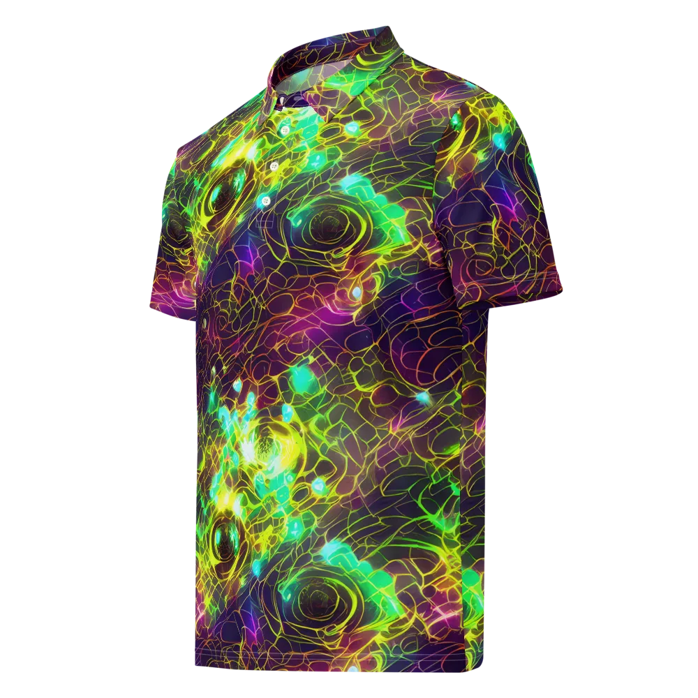 Glow Reef on Men's Slim Fit Polo Shirt — Left Front