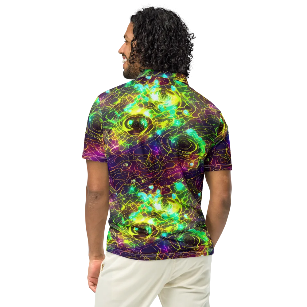 Glow Reef on Men's Slim Fit Polo Shirt — Back