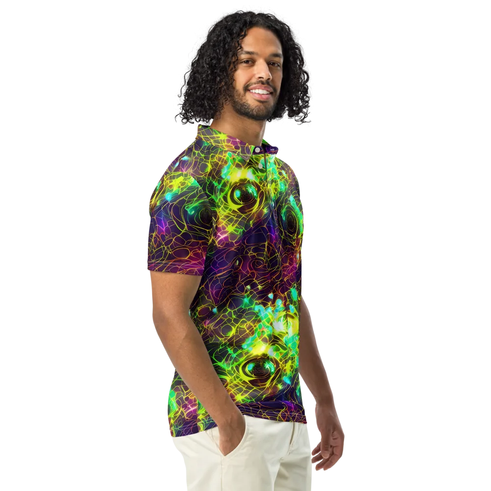 Glow Reef on Men's Slim Fit Polo Shirt — Right Front