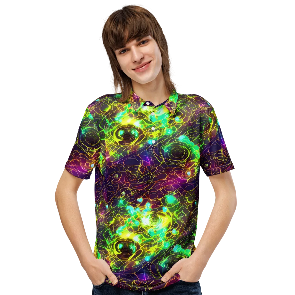 Glow Reef on Men's Slim Fit Polo Shirt — Front