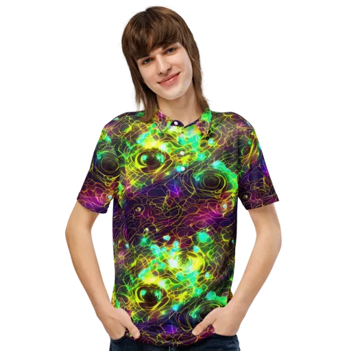 Glow Reef on a Men's Slim Fit Polo Shirt