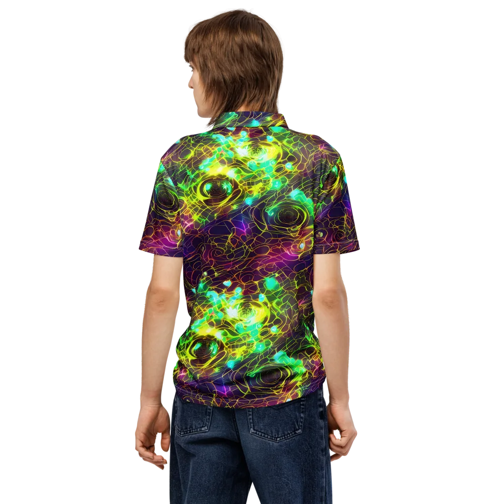 Glow Reef on Men's Slim Fit Polo Shirt — Back