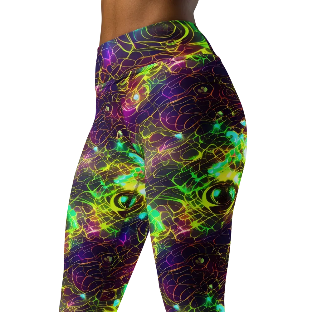 Glow Reef on Yoga Leggings — Left Front