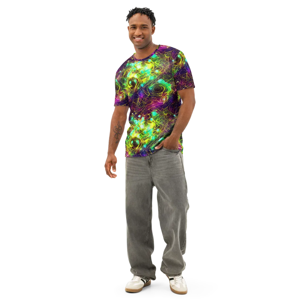 Glow Reef on Men's Cotton Crew Neck T-Shirt — Front