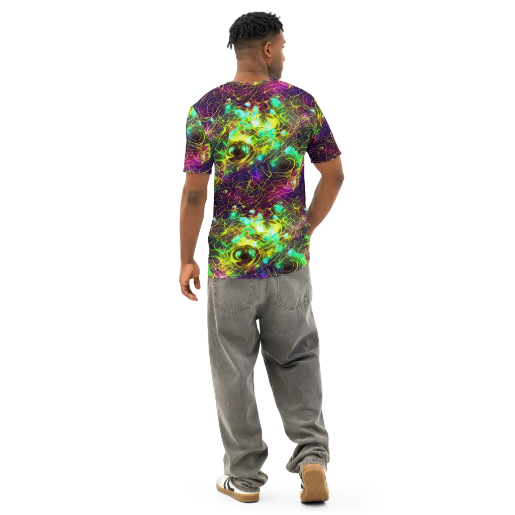 Glow Reef on Men's Cotton Crew Neck T-Shirt — Back
