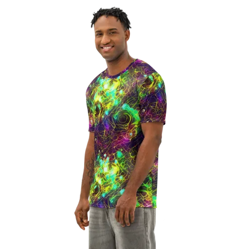 Glow Reef on a Men's Cotton Crew Neck T-Shirt