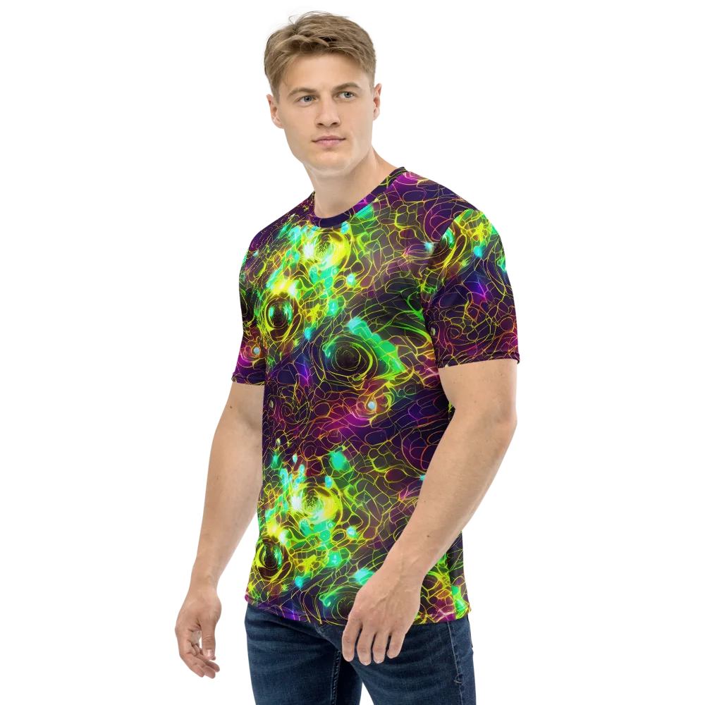 Glow Reef on Men's Crew Neck T-Shirt — Left