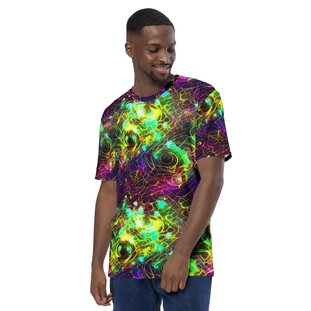 Glow Reef on Men's Crew Neck T-Shirt — Left