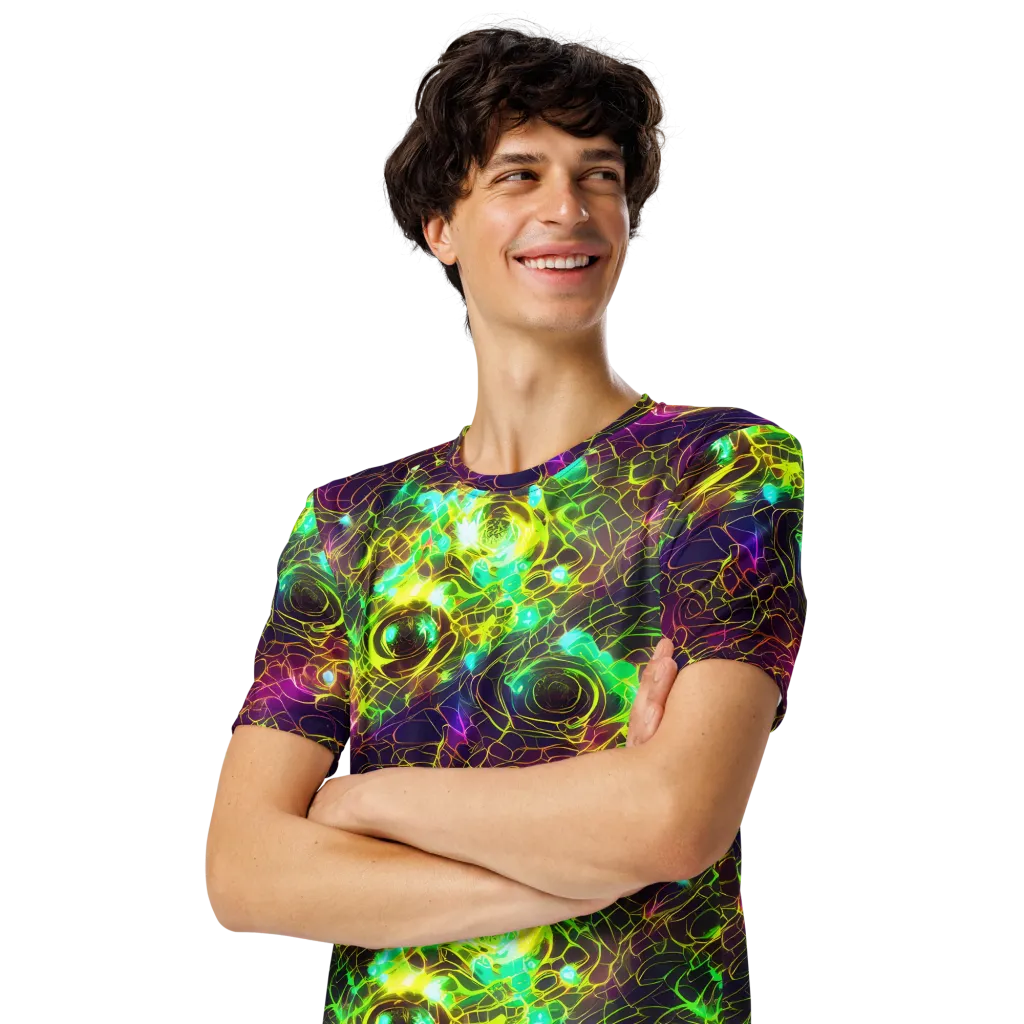 Glow Reef on Men's Crew Neck T-Shirt — Left Front
