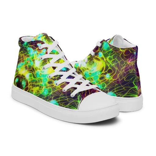 Glow Reef on a Men's High Top Canvas Shoes