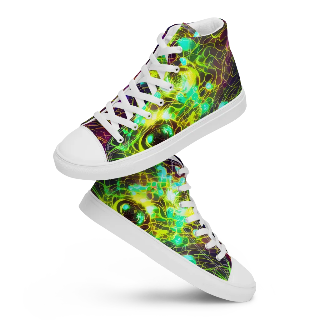 Glow Reef on Men's High Top Canvas Shoes — Front