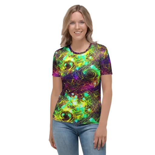 Glow Reef on a Women's Crew Neck T-Shirt