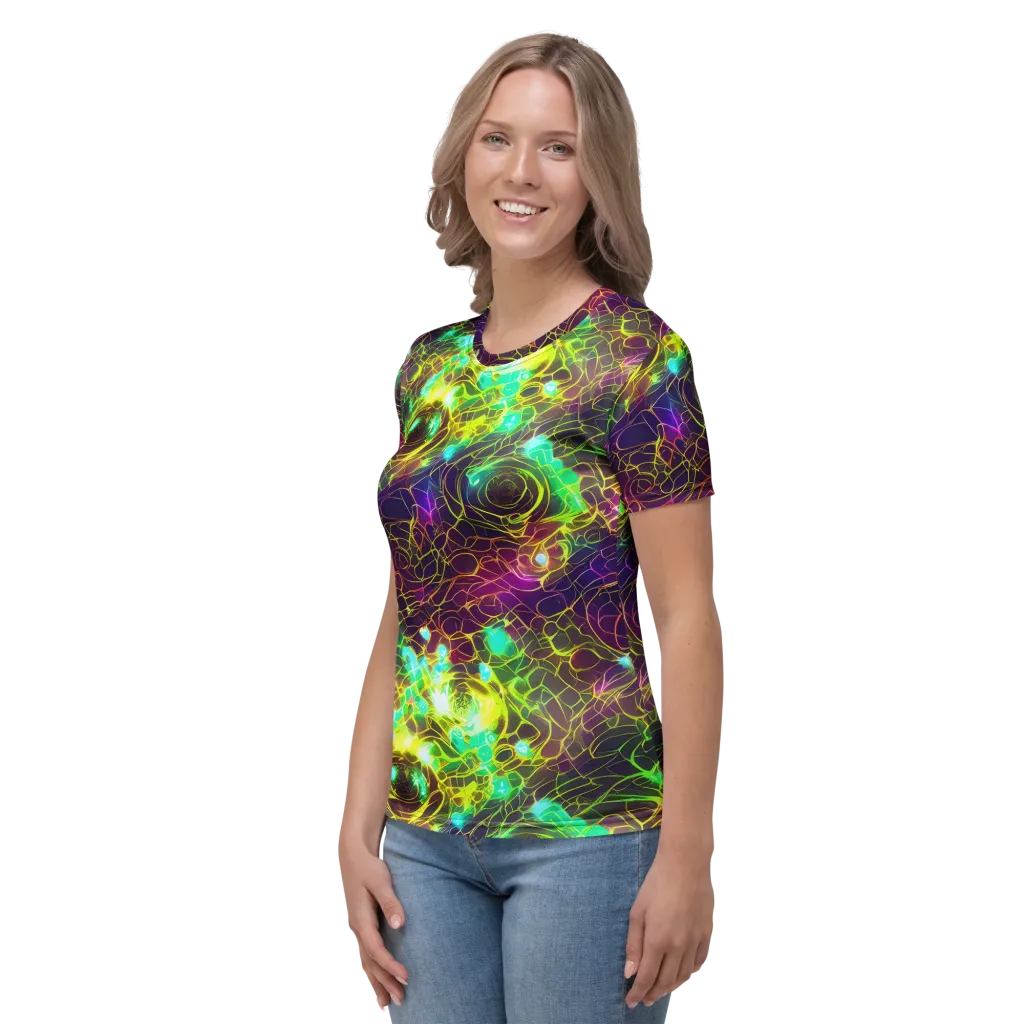 Glow Reef on Women's Crew Neck T-Shirt — Left