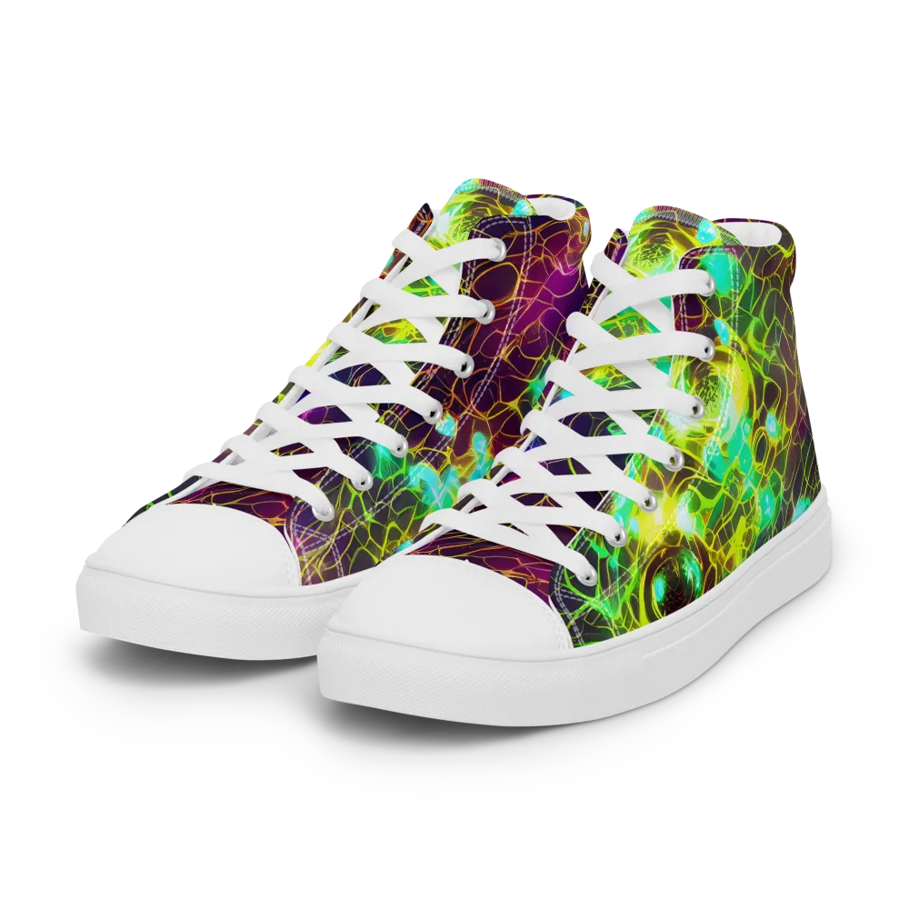 Glow Reef on Women's High Top Canvas Shoes — Left Front