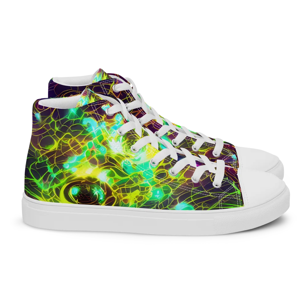 Glow Reef on Women's High Top Canvas Shoes — Right