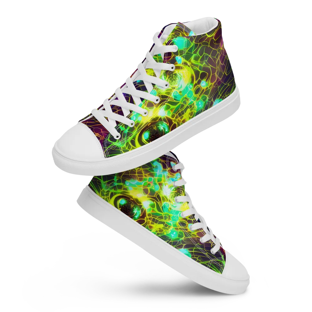 Glow Reef on Women's High Top Canvas Shoes — Front