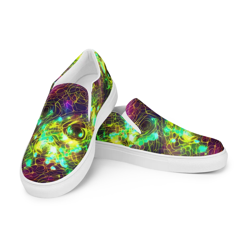Glow Reef on Men's Slip-On Canvas Shoes — Left Front