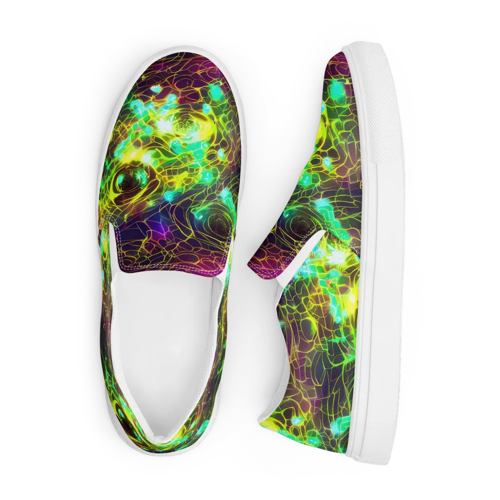 Glow Reef on Men's Slip-On Canvas Shoes — Front
