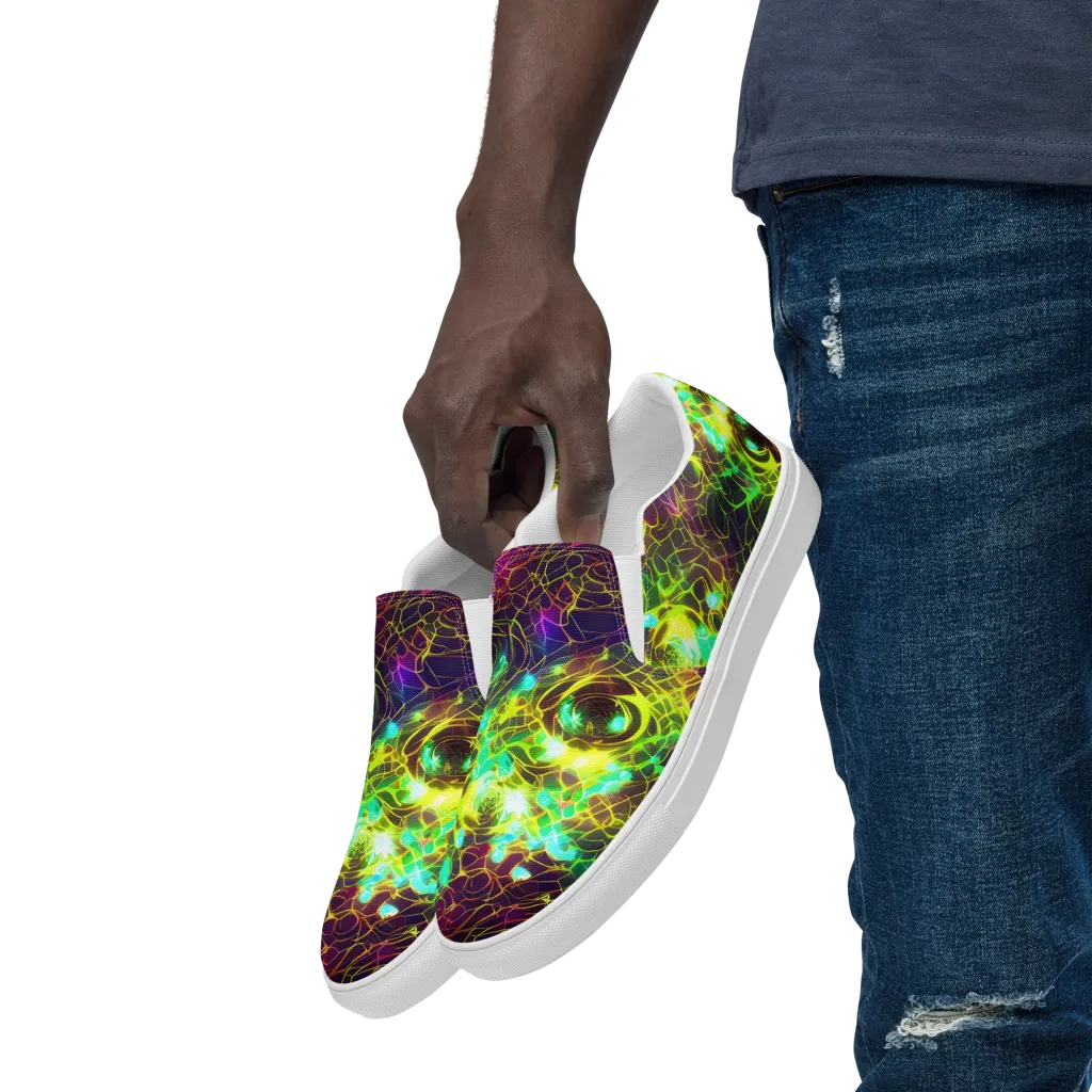 Glow Reef on Men's Slip-On Canvas Shoes — Left Front