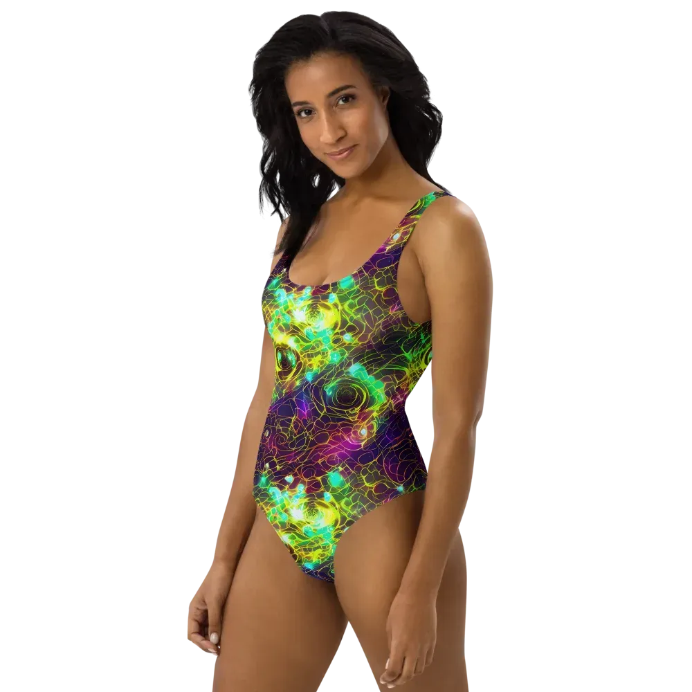 Glow Reef on One-Piece Swimsuit — Left