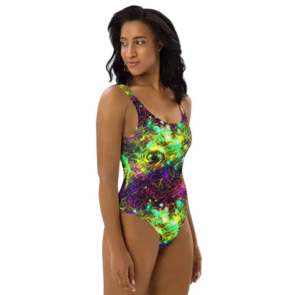 Glow Reef on One-Piece Swimsuit — Right