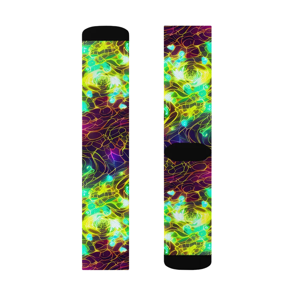 Glow Reef on Socks — Left Sock