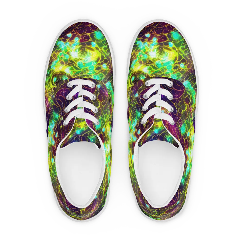 Glow Reef on Men's Lace-Up Canvas Shoes — Front