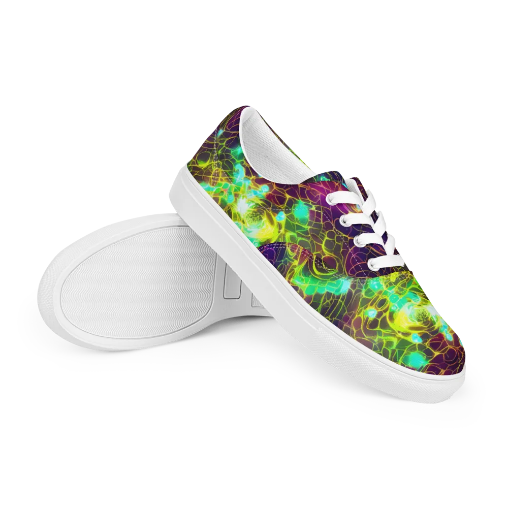 Glow Reef on Men's Lace-Up Canvas Shoes — Right Front