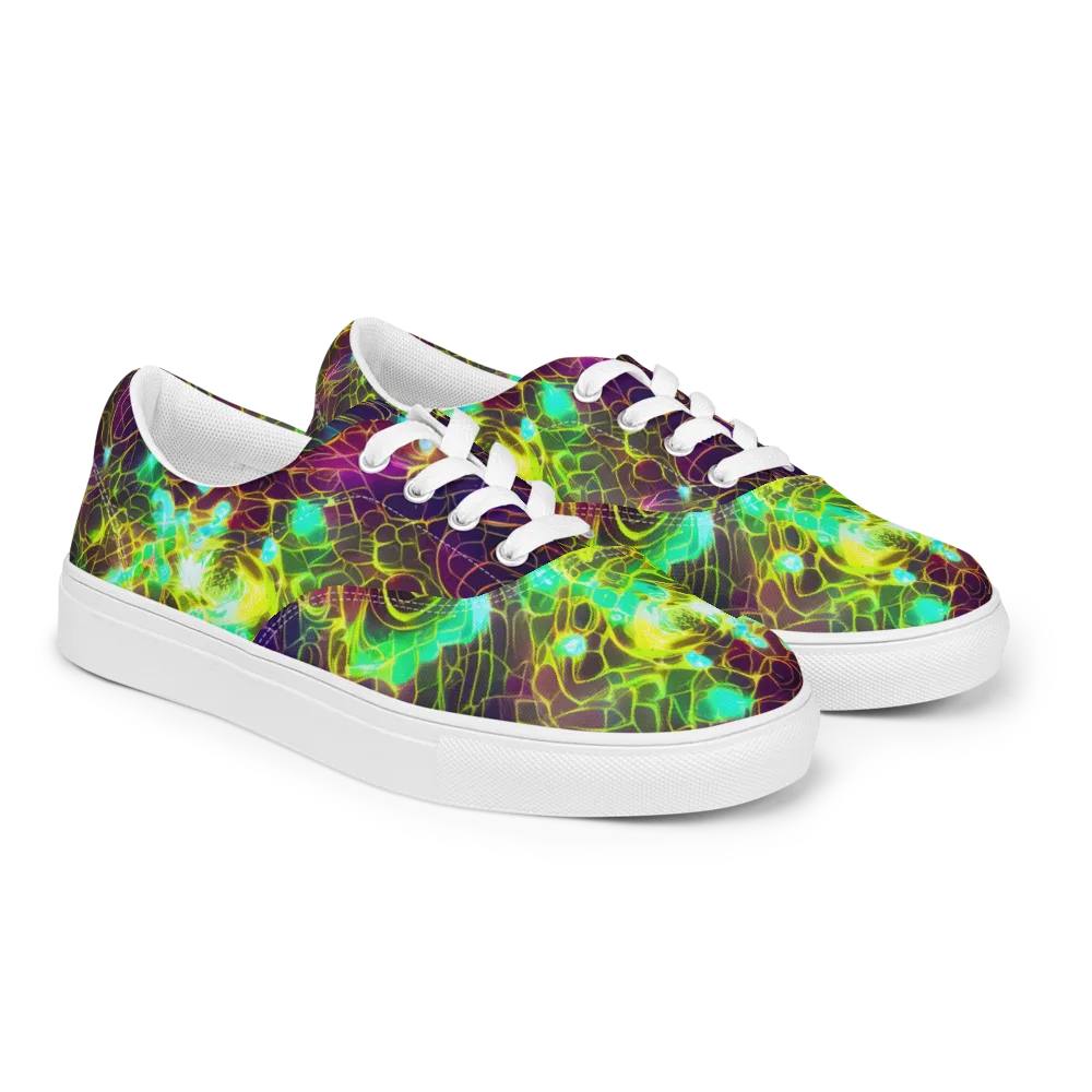 Glow Reef on Men's Lace-Up Canvas Shoes — Right Front