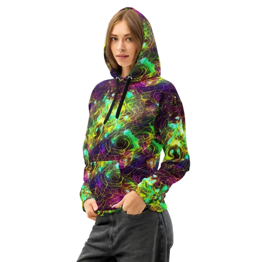 Glow Reef on a Cotton Hoodie