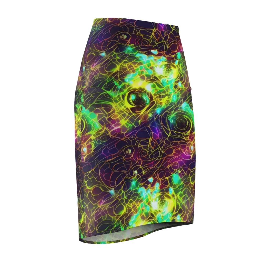 Glow Reef on Pencil Skirt — Front Side