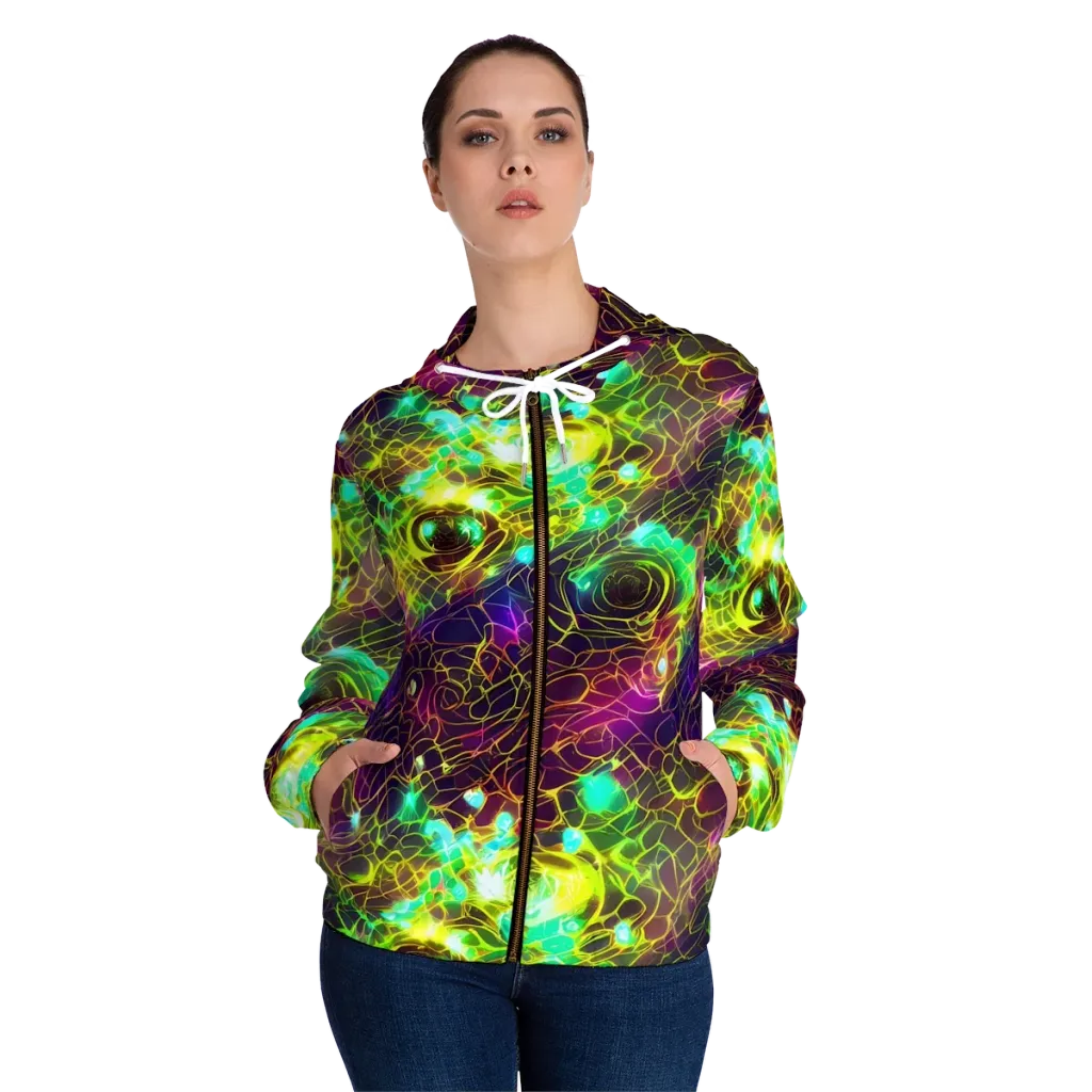 Glow Reef on Women's Full-Zip Hoodie — Front On Person