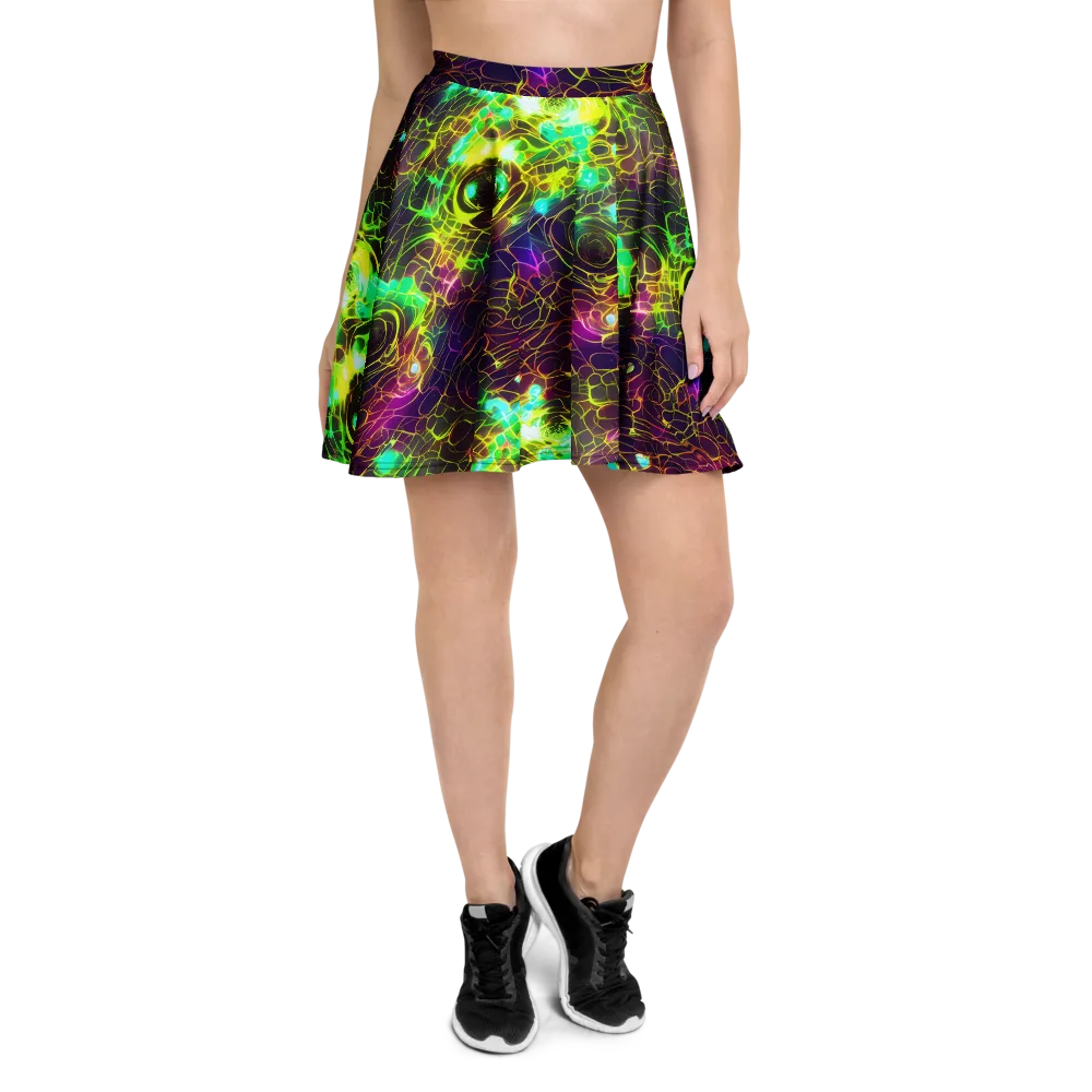 Glow Reef on Skater Skirt — Front