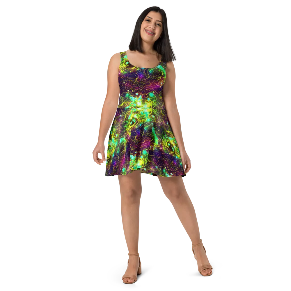 Glow Reef on Skater Dress — Front