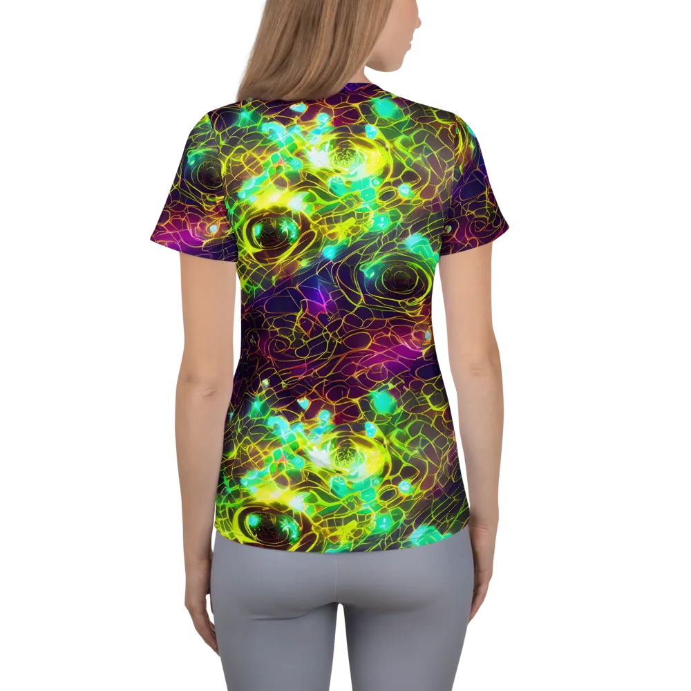 Glow Reef on Women's Athletic T-Shirt — Back