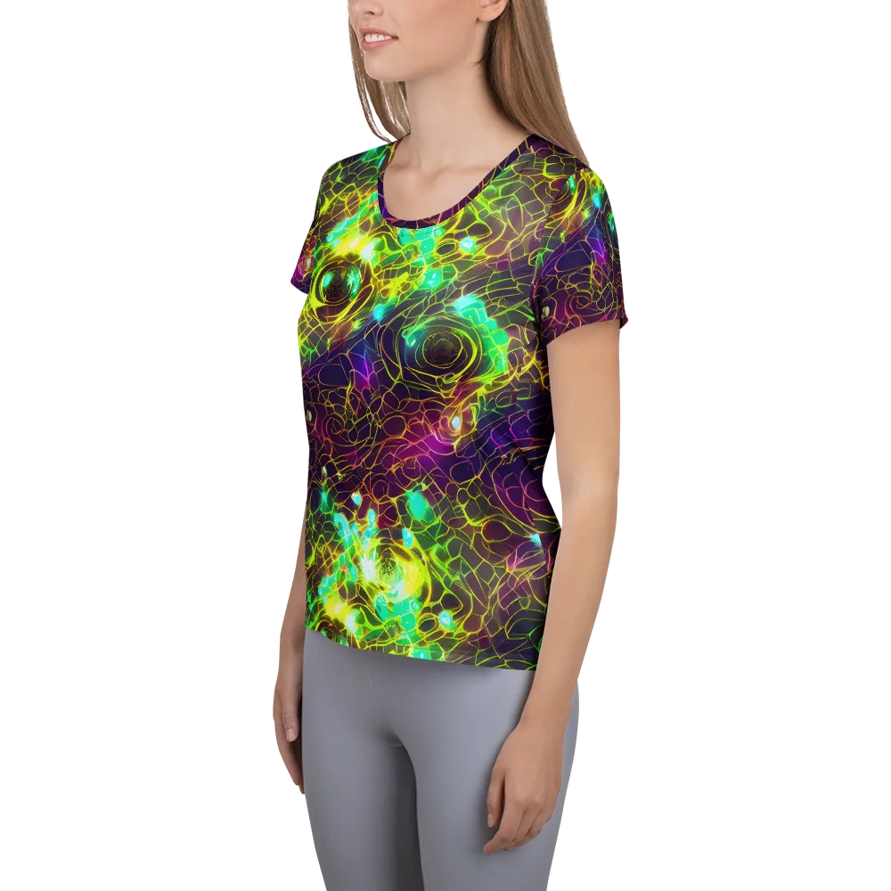 Glow Reef on Women's Athletic T-Shirt — Left