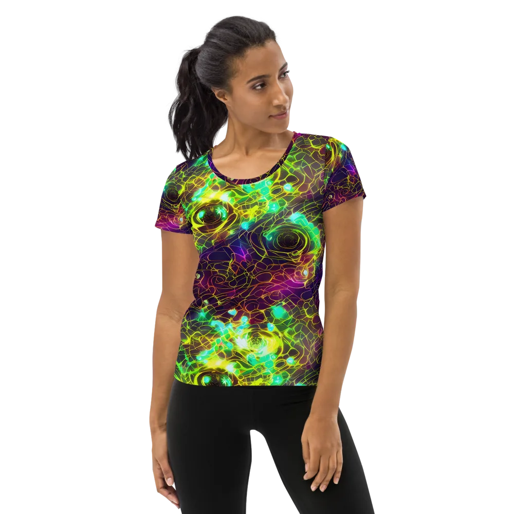 Glow Reef on Women's Athletic T-Shirt — Front