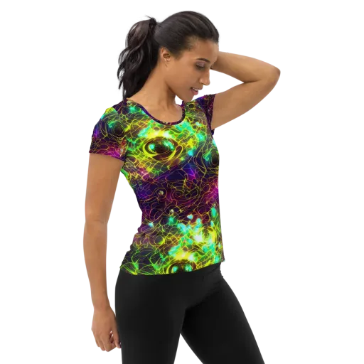 Glow Reef on a Women's Athletic T-Shirt