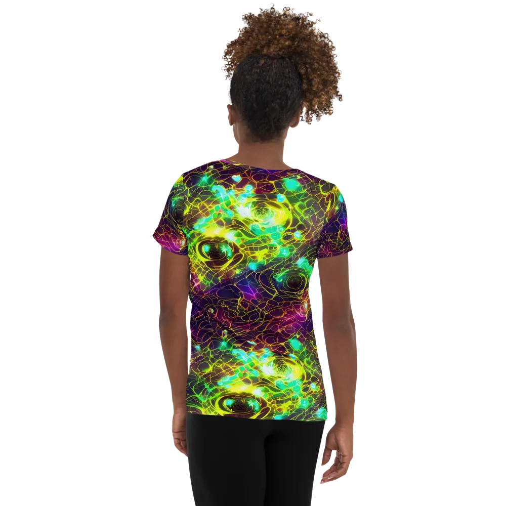 Glow Reef on Women's Athletic T-Shirt — Back