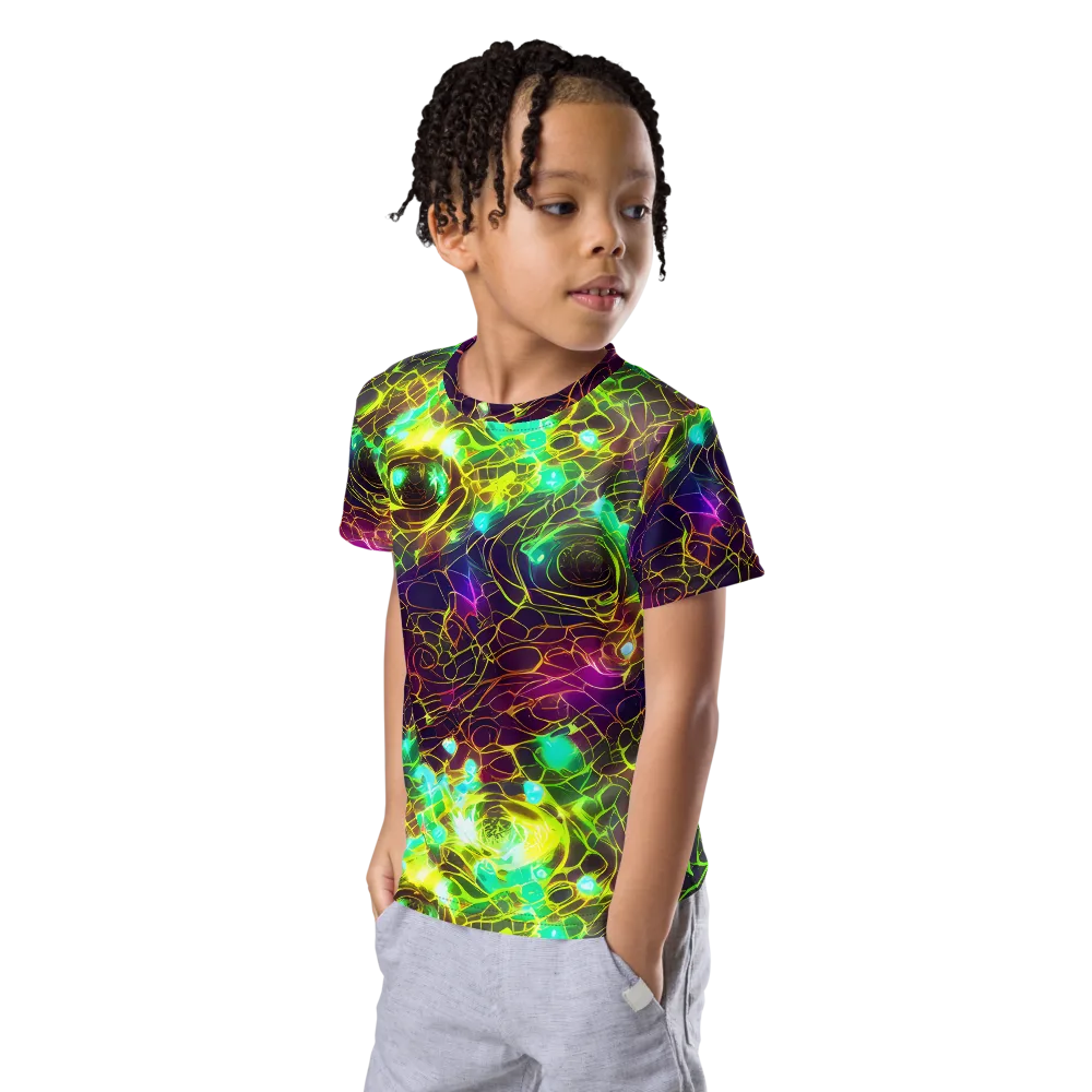 Glow Reef on Kids Crew Neck T-Shirt — Left Front